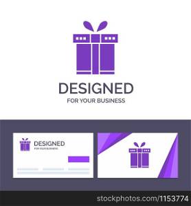 Creative Business Card and Logo template Gift, Box, Shopping, Ribbon Vector Illustration