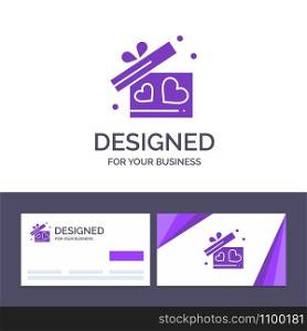 Creative Business Card and Logo template Gift, Love, Heart, Wedding Vector Illustration
