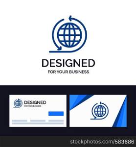 Creative Business Card and Logo template Global Business, Business Network, Global Vector Illustration