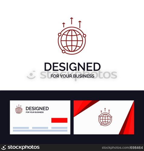 Creative Business Card and Logo template Globe, Business, Communication, Connection, Global, World Vector Illustration