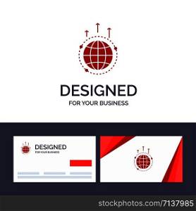 Creative Business Card and Logo template Globe, Business, Communication, Connection, Global, World Vector Illustration