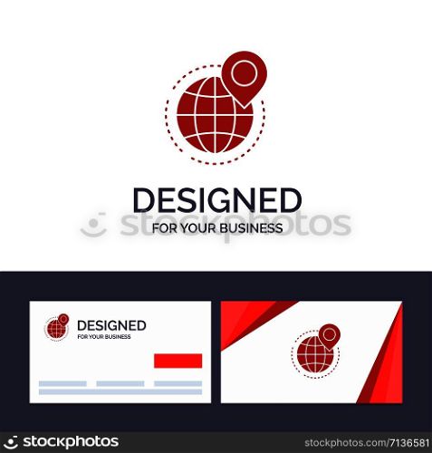 Creative Business Card and Logo template Globe, Business, Global, Office, Point, World Vector Illustration