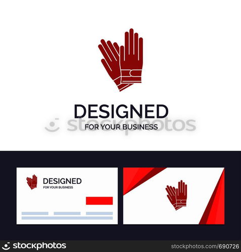 Creative Business Card and Logo template Gloves, Building, Construction, Repair Vector Illustration