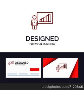 Creative Business Card and Logo template Graph, Business, Chart, Efforts, Success Vector Illustration