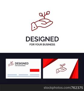 Creative Business Card and Logo template Growth, Charity, Donation, Finance, Loan, Money, Payment Vector Illustration