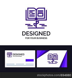 Creative Business Card and Logo template Growth, Knowledge, Growth Knowledge, Education Vector Illustration