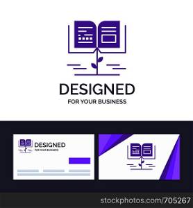 Creative Business Card and Logo template Growth, Knowledge, Growth Knowledge, Education Vector Illustration