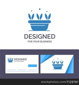 Creative Business Card and Logo template Growth, Leaf, Plant, Spring Vector Illustration