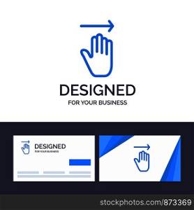 Creative Business Card and Logo template Hand, Arrow, Gestures, right Vector Illustration