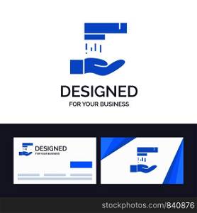 Creative Business Card and Logo template Hand Wash, Wash, Cleaning Vector Illustration