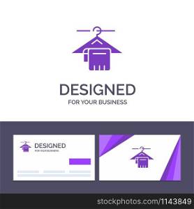 Creative Business Card and Logo template Hanger, Towel, Service, Hotel Vector Illustration