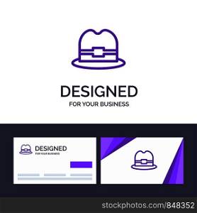 Creative Business Card and Logo template Hat, Tourism, Man Vector Illustration
