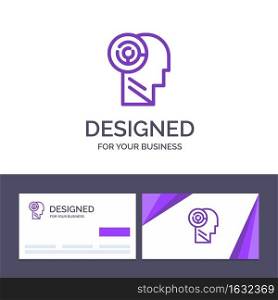 Creative Business Card and Logo template Head, Games, Mind, Target Vector Illustration