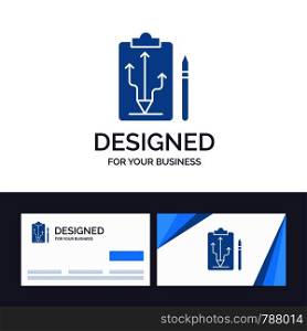 Creative Business Card and Logo template Head, Plan, Strategy, Tactics, Think Vector Illustration