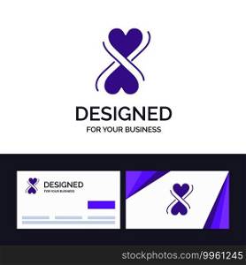 Creative Business Card and Logo template Heart, Eight, Typography Vector Illustration