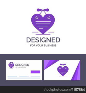 Creative Business Card and Logo template Heart, Hanging Heart, Calendar, Love Letter Vector Illustration