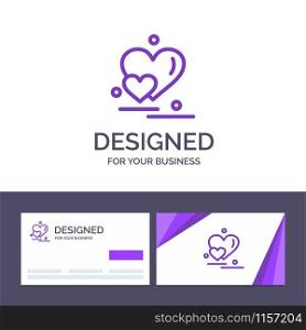 Creative Business Card and Logo template Heart, Love, Couple, Valentine Greetings Vector Illustration