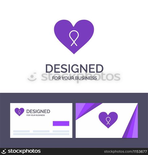 Creative Business Card and Logo template Heart, Love, Romance, Patient Vector Illustration