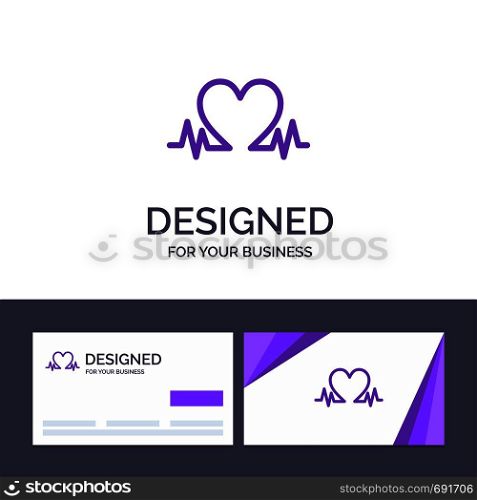 Creative Business Card and Logo template Heartbeat, Love, Heart, Wedding Vector Illustration