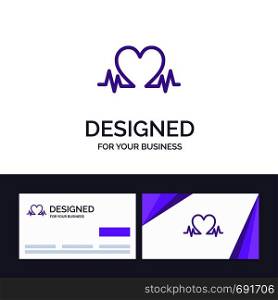 Creative Business Card and Logo template Heartbeat, Love, Heart, Wedding Vector Illustration