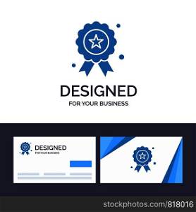 Creative Business Card and Logo template Holiday, Independence, Independence Day, Medal Vector Illustration