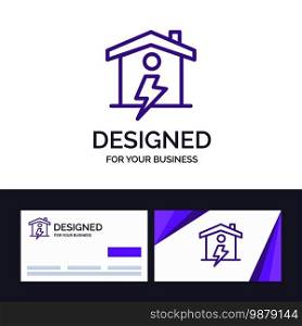 Creative Business Card and Logo template Home, House, Energy, Power Vector Illustration