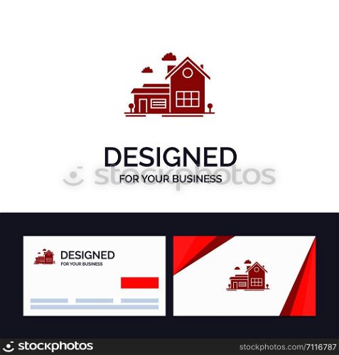 Creative Business Card and Logo template Home, House, Space, Villa, Farmhouse Vector Illustration