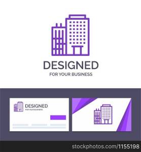 Creative Business Card and Logo template Hotel, Building, Home, Service Vector Illustration