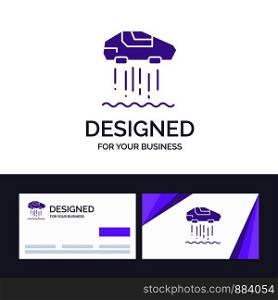 Creative Business Card and Logo template Hover car, Personal, Car, Technology Vector Illustration
