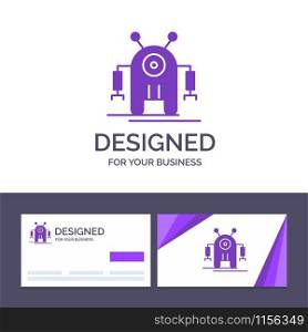 Creative Business Card and Logo template Human, Robotic, Robot, Technology Vector Illustration