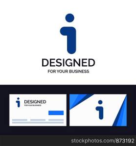 Creative Business Card and Logo template I, Info, Information, Interface Vector Illustration