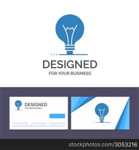 Creative Business Card and Logo template Idea, Innovation, Invention, Light bulb Vector Illustration