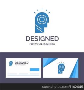 Creative Business Card and Logo template Idea, Light, Man, Hat Vector Illustration