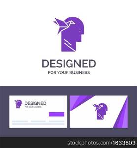 Creative Business Card and Logo template Imagination Form, Imagination, Head, Brian Vector Illustration