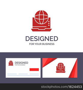 Creative Business Card and Logo template Internet, Business, Communication, Connection, Network, Online Vector Illustration