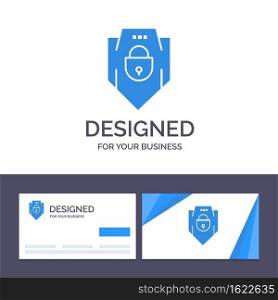 Creative Business Card and Logo template Internet, Password, Shield, Web Security, Vector Illustration