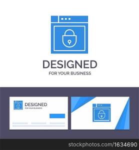 Creative Business Card and Logo template Internet, Password, Shield, Web Security, Vector Illustration