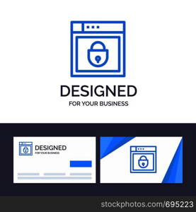 Creative Business Card and Logo template Internet, Password, Shield, Web Security, Vector Illustration