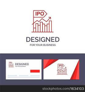 Creative Business Card and Logo template Ipo, Business, Initial, Modern, Offer, Public Vector Illustration