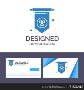 Creative Business Card and Logo template Ireland, Heart, Flag, Independence Day Vector Illustration