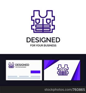 Creative Business Card and Logo template Jacket, Life, Safety Vector Illustration