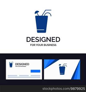 Creative Business Card and Logo template Juice, Drink, Food, Spring Vector Illustration