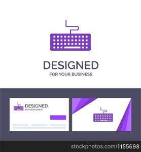 Creative Business Card and Logo template Key, Keyboard, Hardware, Education Vector Illustration