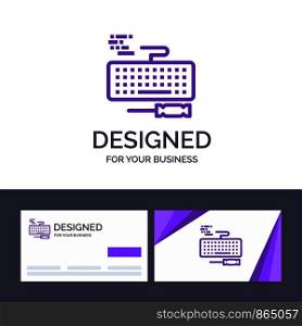 Creative Business Card and Logo template Key, Keyboard, Hardware, Repair Vector Illustration