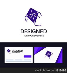 Creative Business Card and Logo template Kite, Festival, Flying Vector Illustration