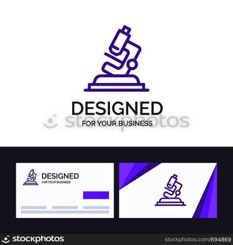 Creative Business Card and Logo template Lab, Microscope, Science, Zoom Vector Illustration