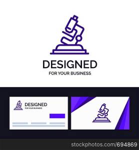 Creative Business Card and Logo template Lab, Microscope, Science, Zoom Vector Illustration