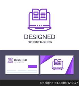 Creative Business Card and Logo template Laptop, Computer, Book, Hardware Vector Illustration