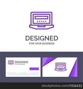 Creative Business Card and Logo template Laptop, Computer, Hardware, Education Vector Illustration
