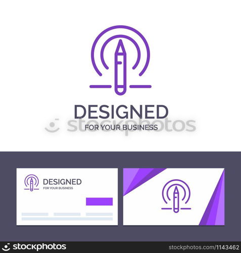 Creative Business Card and Logo template Learning, Pencil, Education, Tools Vector Illustration